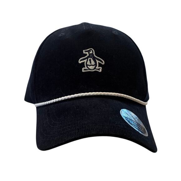 Penguin by Munsingwear Rope Snapback Black Hat Corduroy Baseball Cap Adujustable - Picture 3 of 6